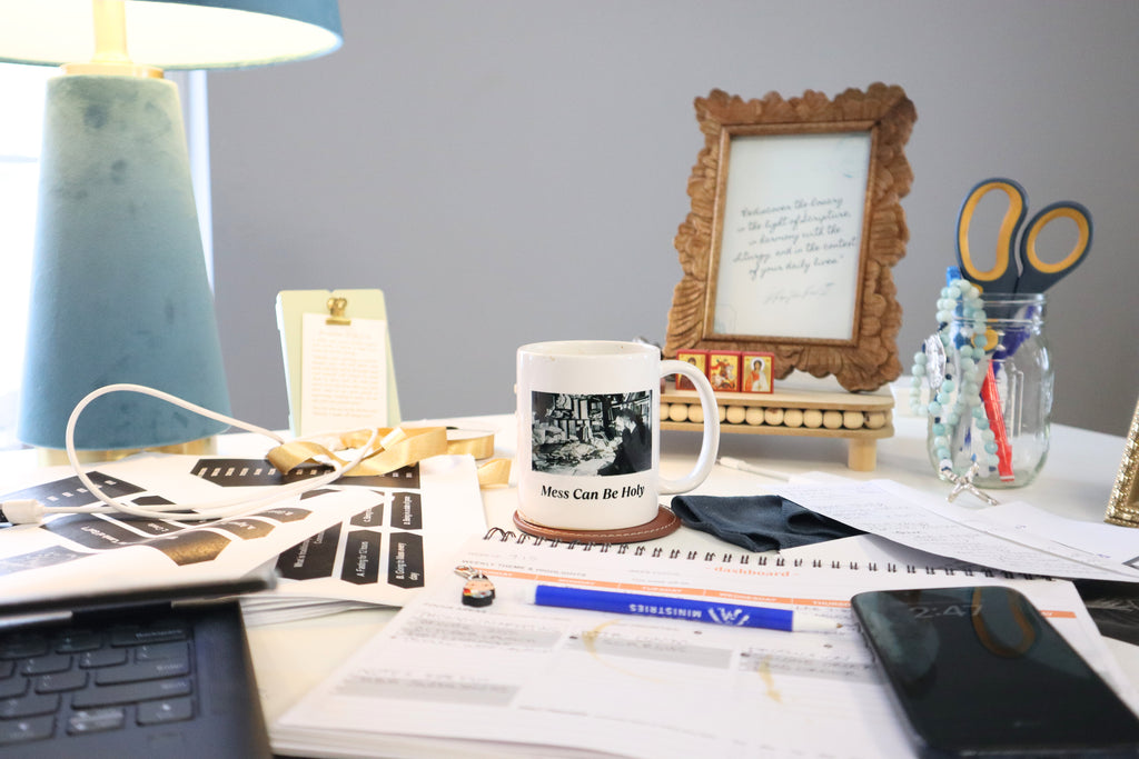 "Mess Can Be Holy" – St. Maximilian Kolbe Mug